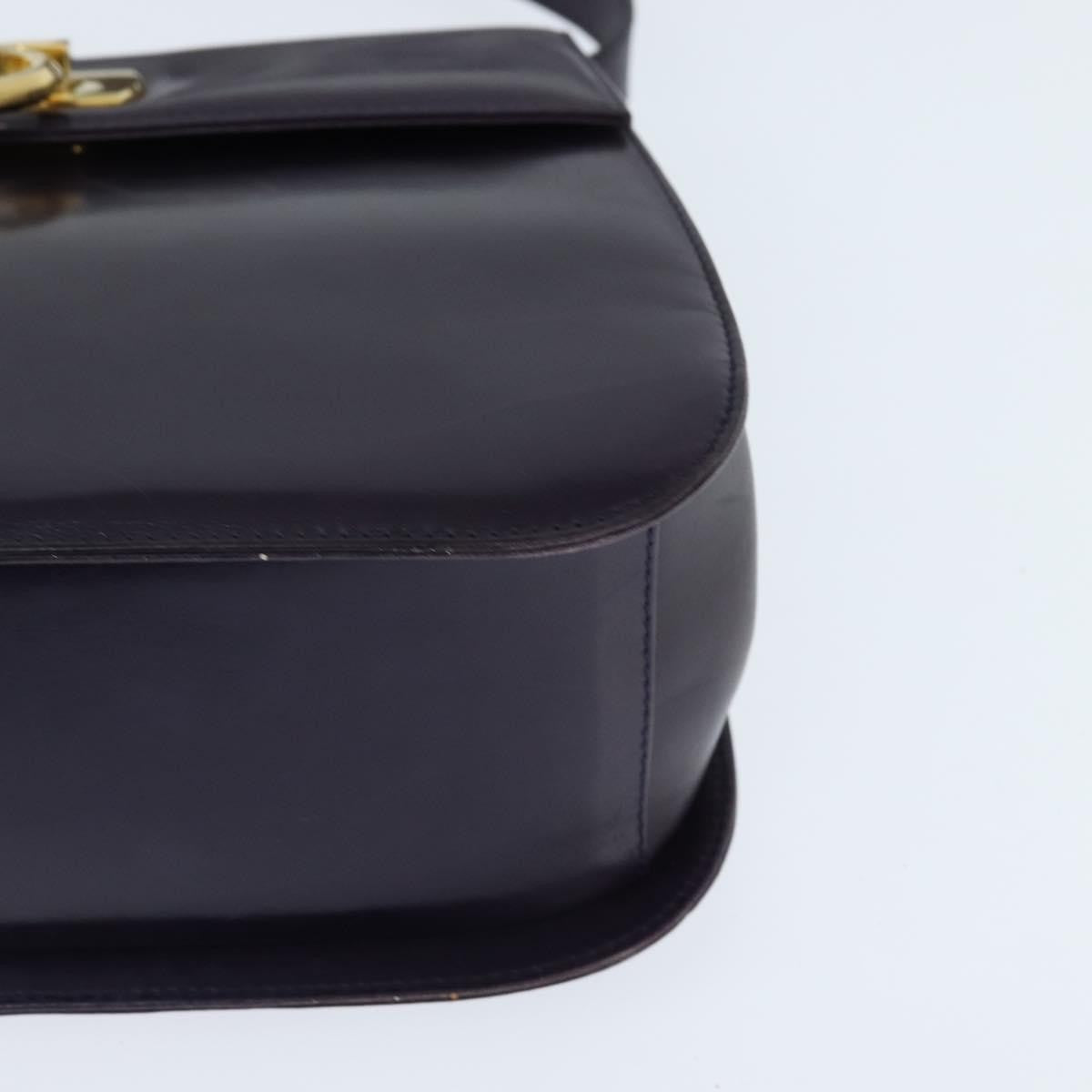 Salvatore Ferragamo Gancini Shoulder Bag Leather, NAVY, LEATHER, Shoulder bag