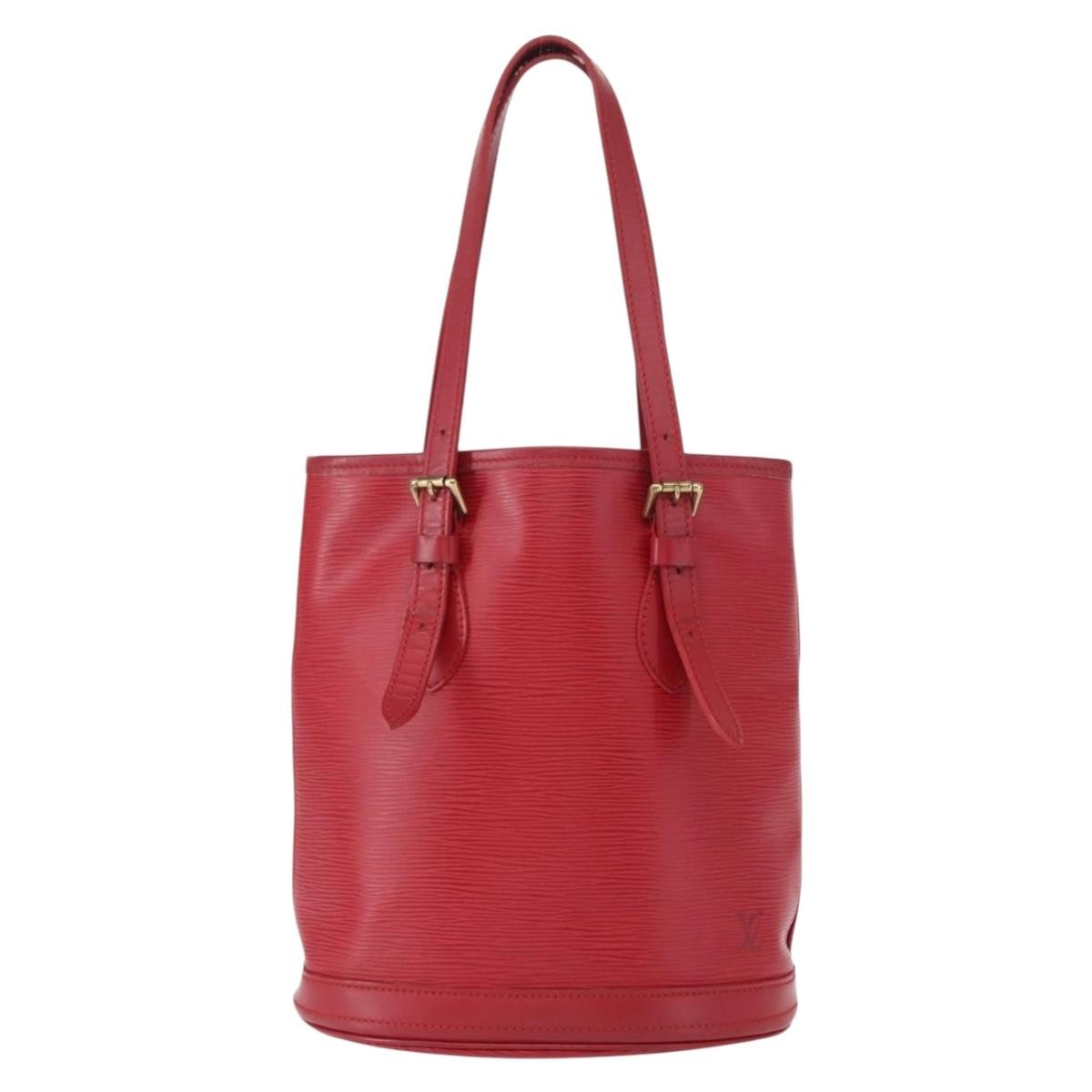 Louis Vuitton Bucket Bag Epi Leather, RED, LEATHER, Shoulder bag
