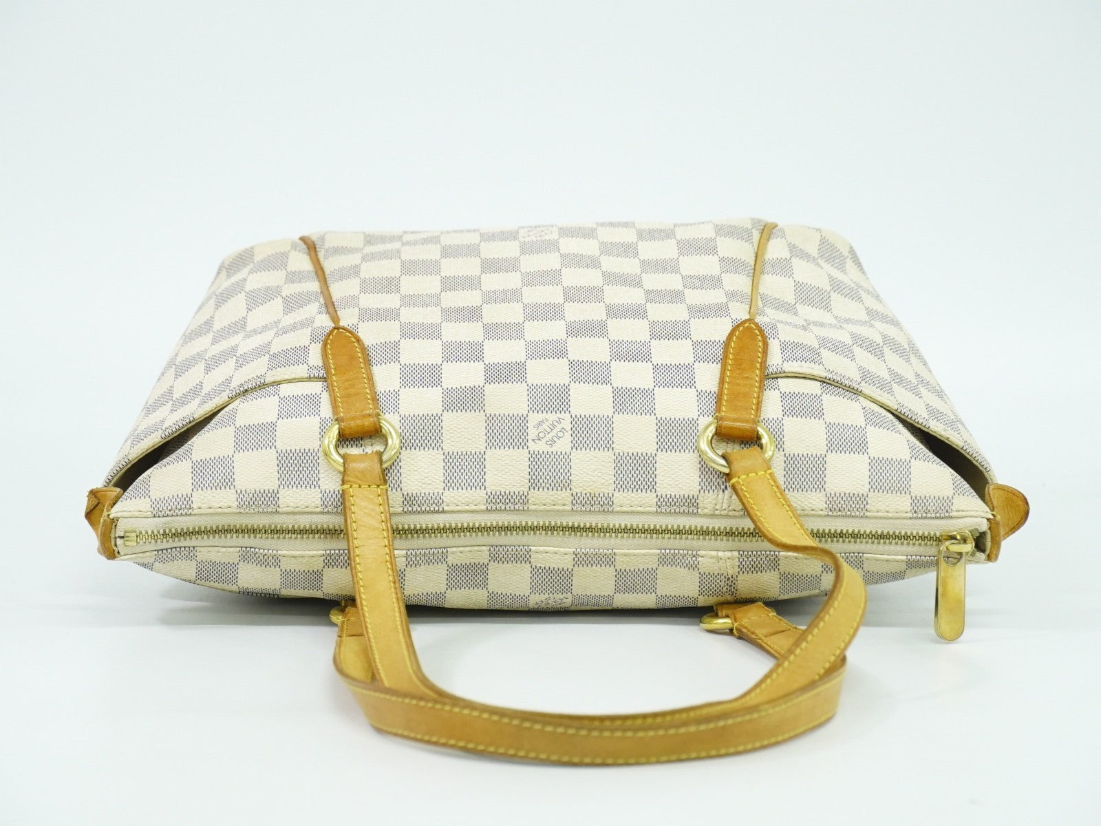 Louis Vuitton Totally Handbag Damier azur, WHITE, CANVAS, Tote bag