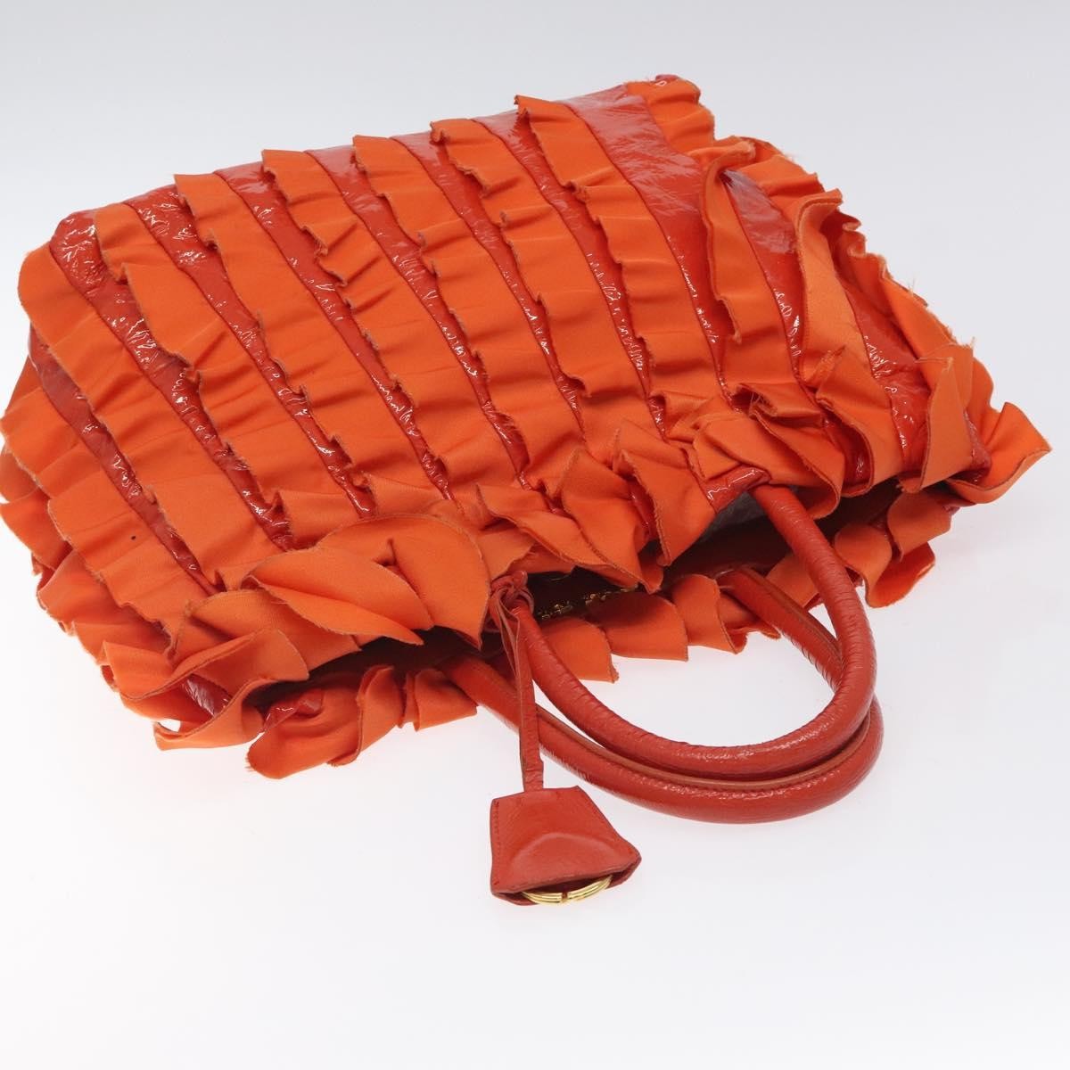 Prada Open Tote Ruffled Tessuto, ORANGE, NYLON, Handbag