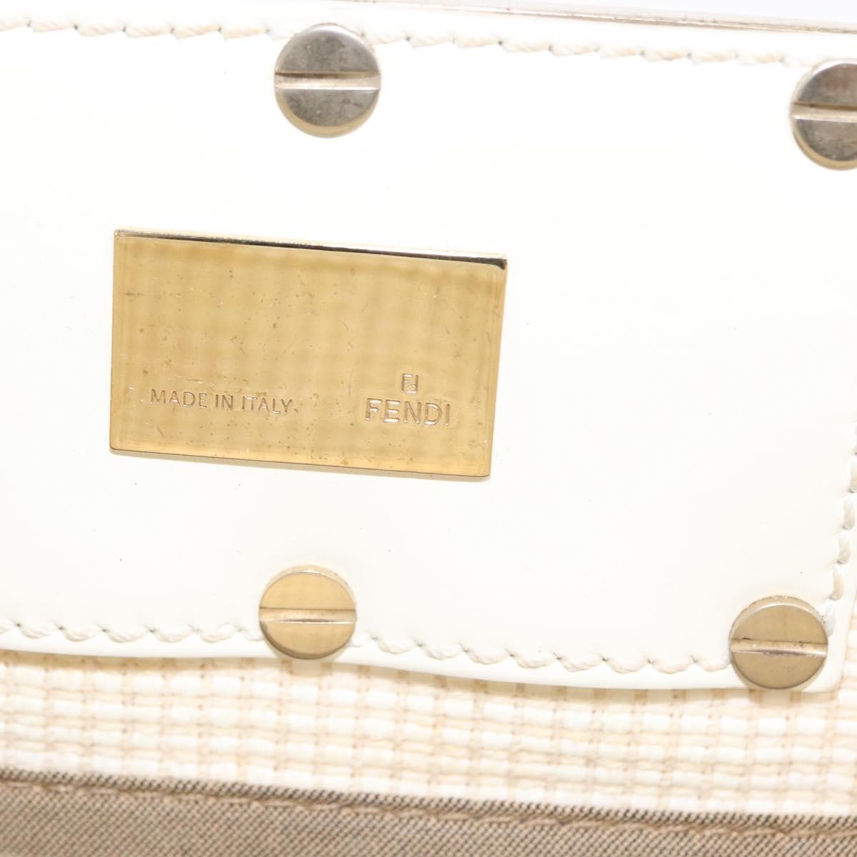 Fendi Mia Tote Canvas, WHITE, CANVAS, Tote bag