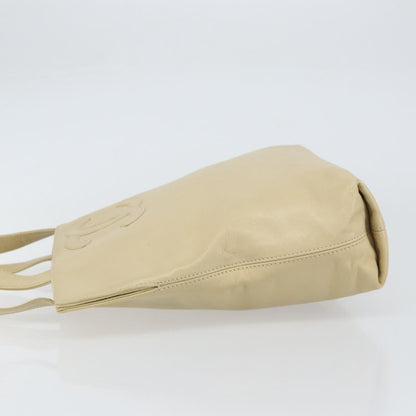 Chanel Vintage CC Logo Tote Leather, BEIGE, LEATHER, Tote bag