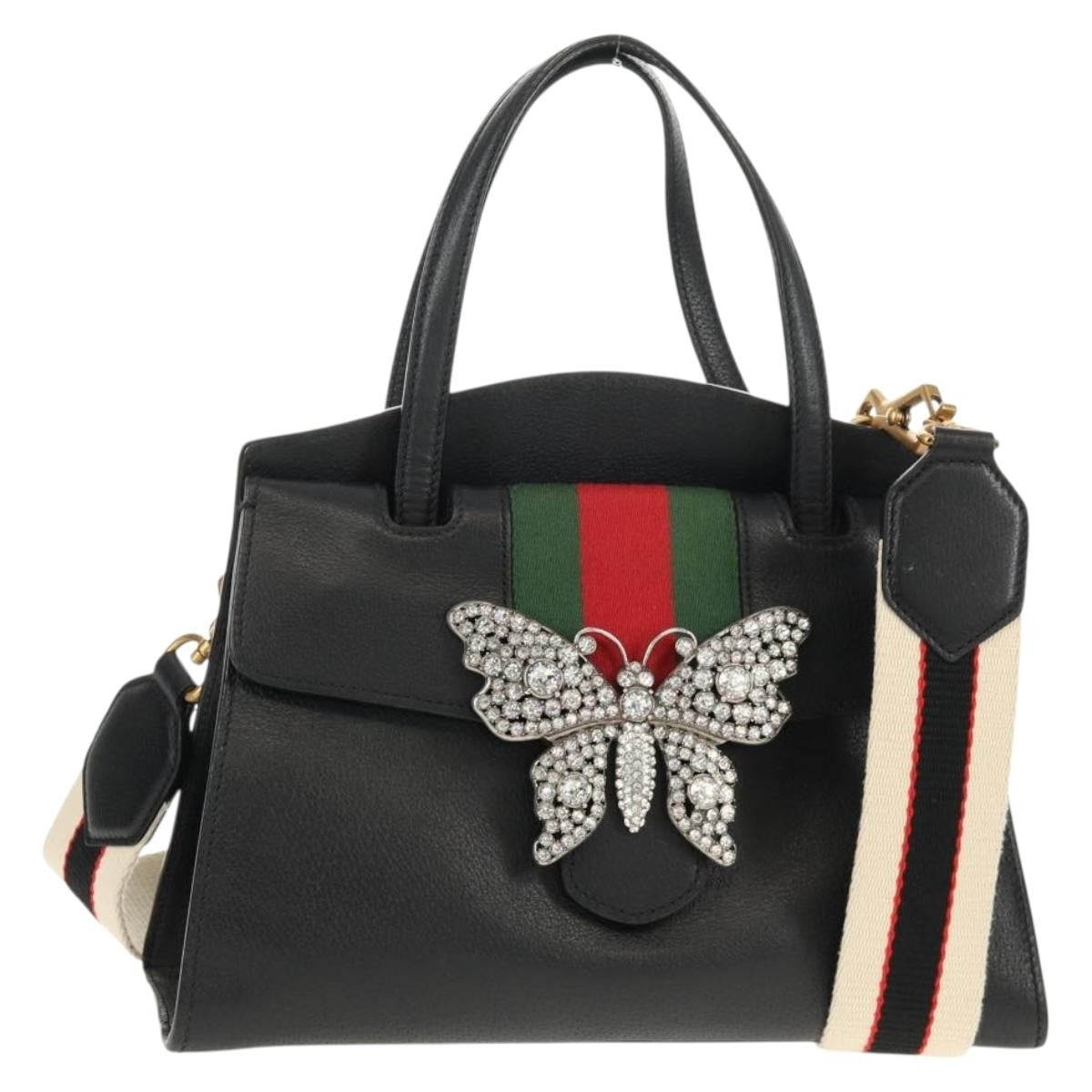 Gucci Totem Top Handle Bag Leather, BLACK, LEATHER, Handbag