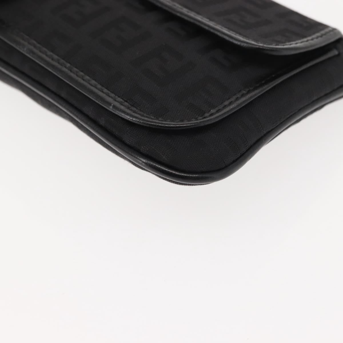 Fendi FF Logo Pouch Canvas, BLACK, CANVAS, Clutche & pouche