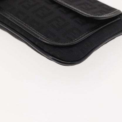 Fendi FF Logo Pouch Canvas, BLACK, CANVAS, Clutche & pouche