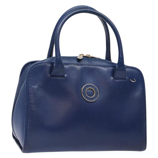 Celine Circle Logo Handbag Leather, BLUE, LEATHER, Handbag