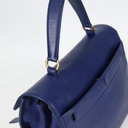 Saint Laurent Muse Two Bag Leather with Canvas, BLUE, LEATHER, Handbag