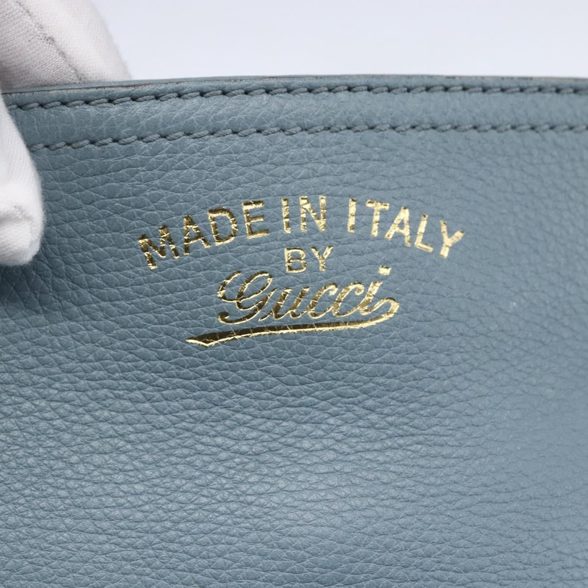 Gucci Bamboo Shopper Tote Leather, BLUE, LEATHER, Handbag