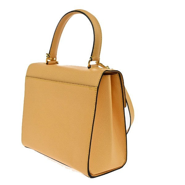 Celine Vintage Convertible Turnlock Top Handle Bag Leather, YELLOW, LEATHER, Handbag