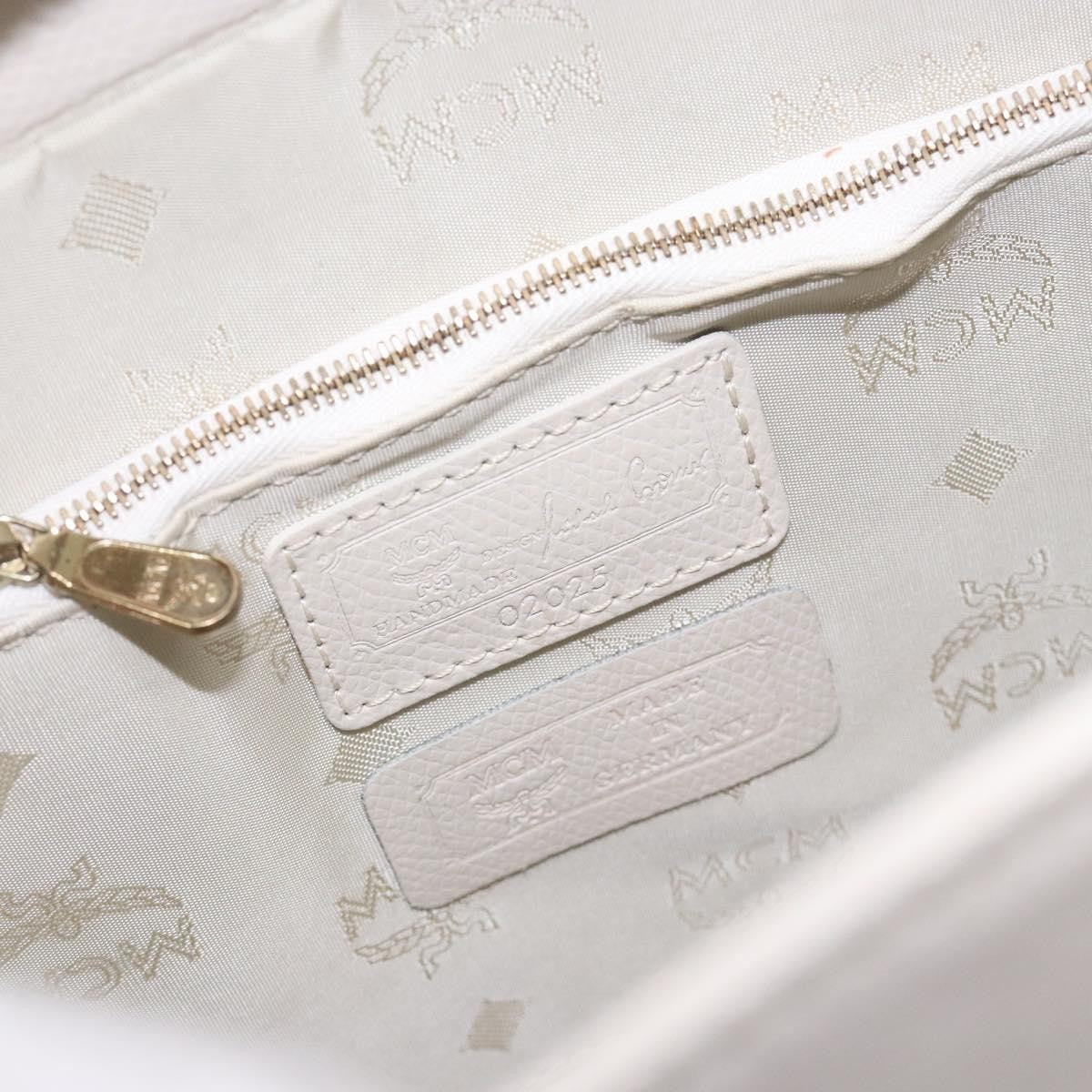MCM Vintage Shoulder Bag Leather, WHITE, LEATHER, Shoulder bag