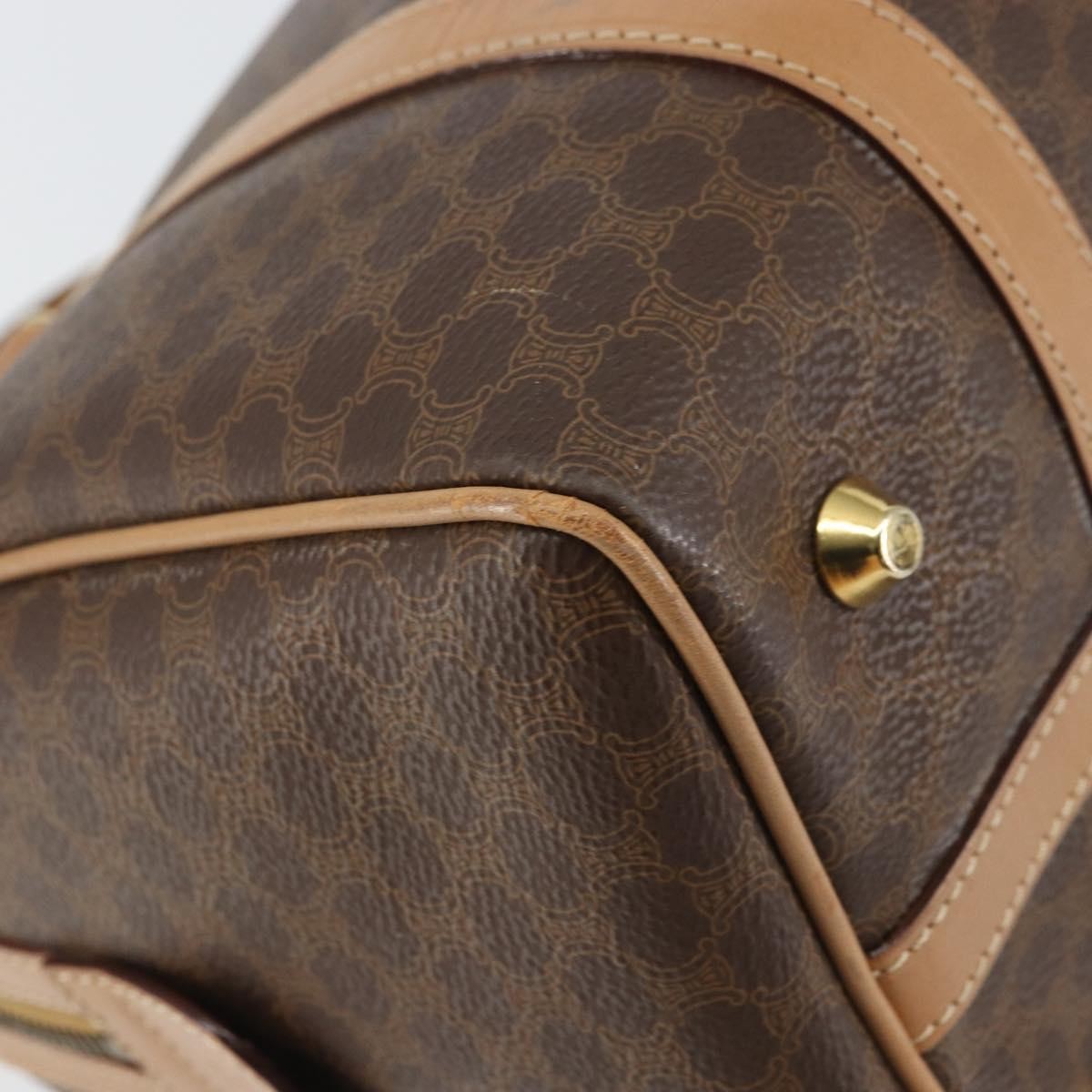 Celine Vintage Macadam Boston bag Canvas, BROWN, CANVAS, Travel bag