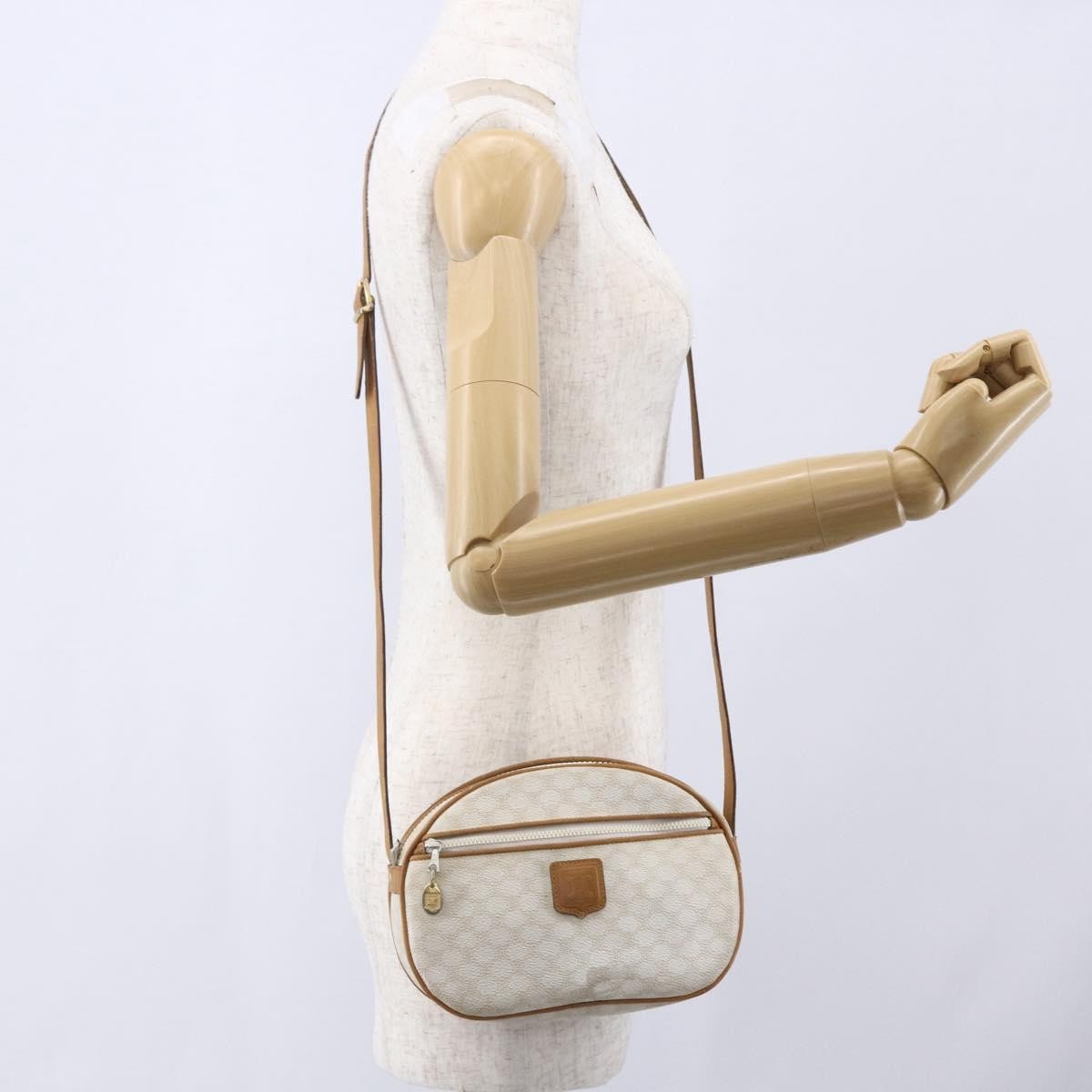 Celine Macadam Shoulder Bag PVC Leather, WHITE, PVC, Shoulder bag