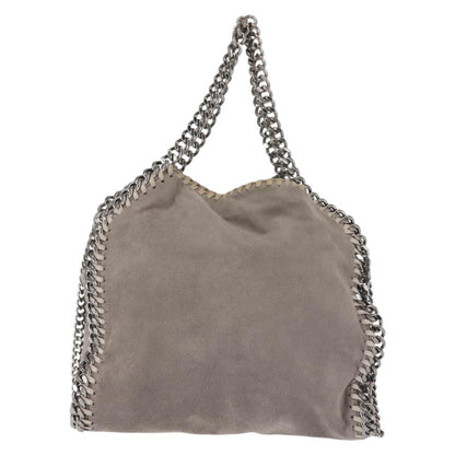 Stella McCartney Falabella Fold Over Crossbody Bag Suede, Gray, Synthetic, Shoulder Bag