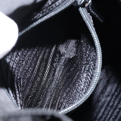 Prada Cinch Buckle Flap Backpack Tessuto with Crocodile Embossed Leather, BLACK, NYLON, Backpack