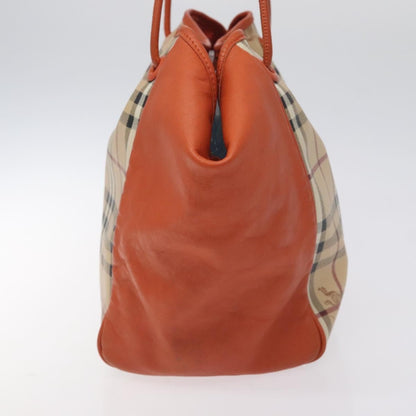 Burberry Canterbury Panels Tote Haymarket Coated Canvas and Leather, BEIGE, PVC, Tote bag