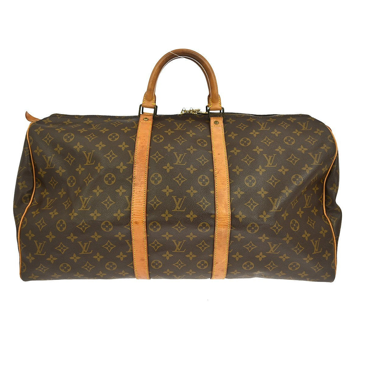 Louis Vuitton Keepall Bag Monogram Canvas, BROWN, CANVAS, Travel bag