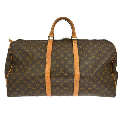 Louis Vuitton Keepall Bag Monogram Canvas, BROWN, CANVAS, Travel bag