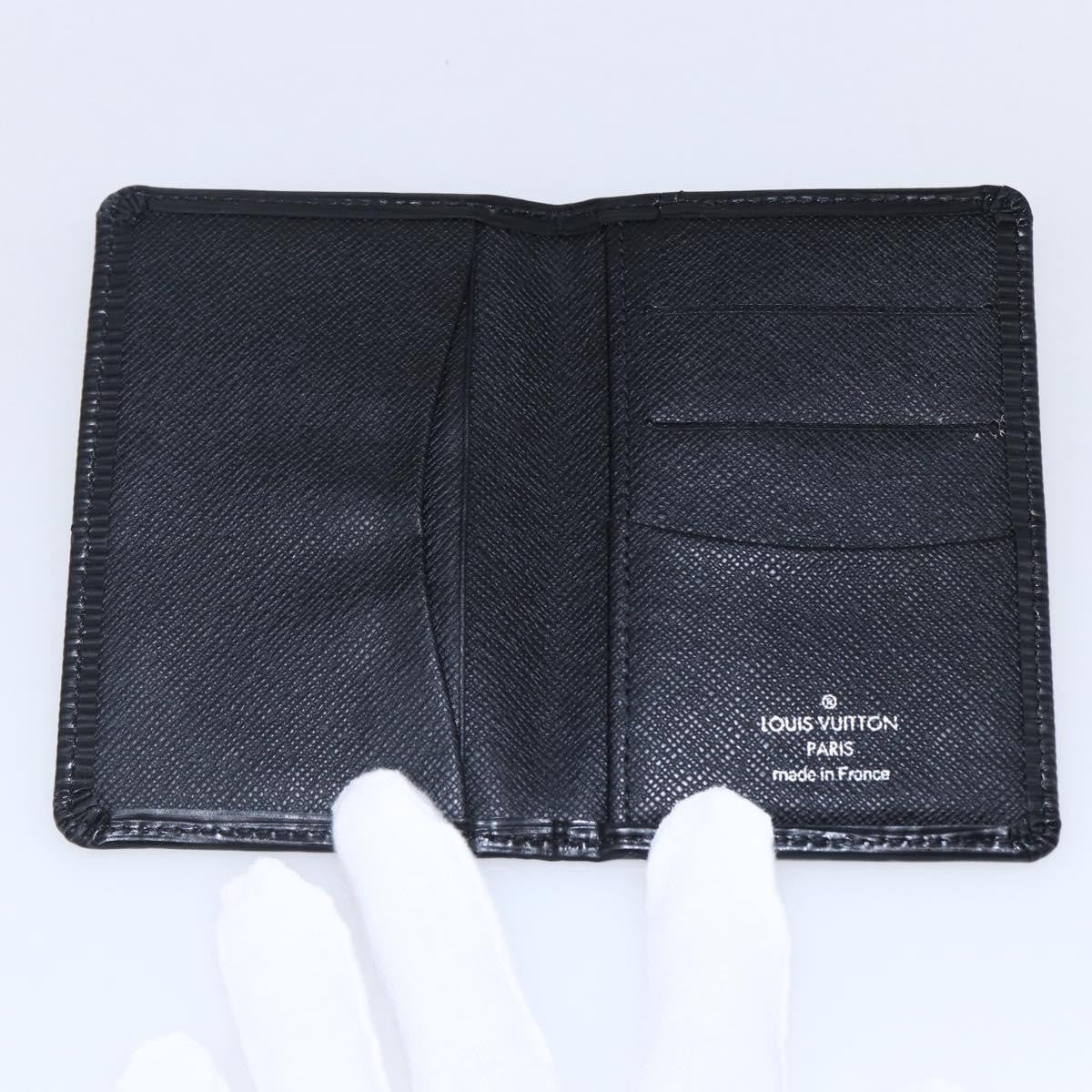 Louis Vuitton pocket organizer Leather, BLACK, LEATHER, Card Holders