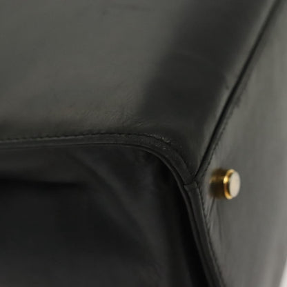 Salvatore Ferragamo Gancini Shoulder Bag Leather, BLACK, LEATHER, Shoulder bag