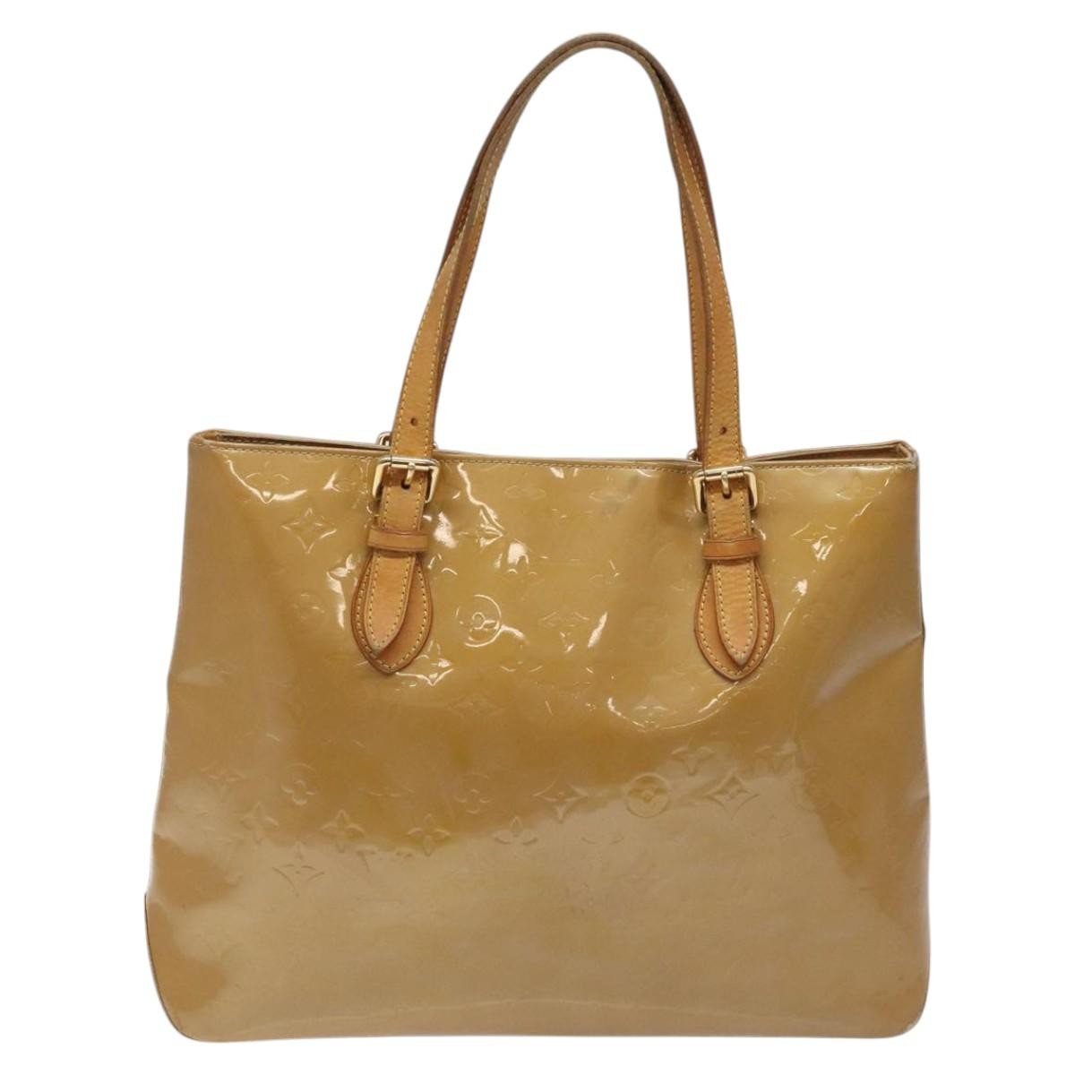 Louis Vuitton Brentwood Handbag Monogram Vernis, BEIGE, PATENT_LEATHER, Shoulder bag