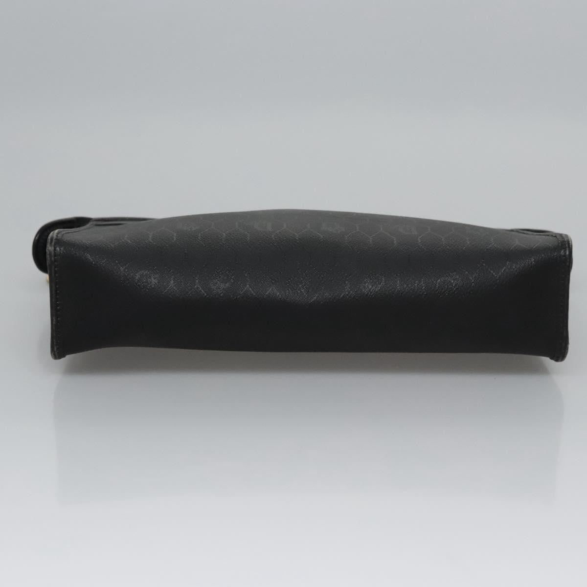 Christian Dior Vintage Honeycomb Zip Pouch Coated Canvas, BLACK, CANVAS, Clutche & pouche