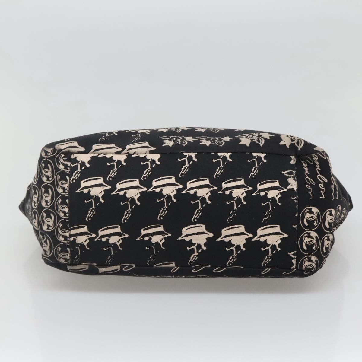 Chanel Resin Tote Printed Canvas, BLACK, CANVAS, Tote bag