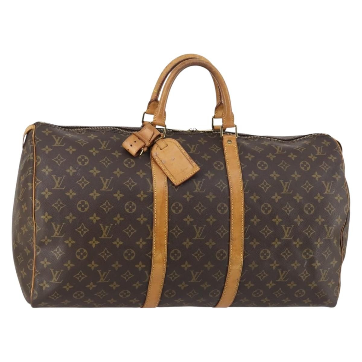 Louis Vuitton Keepall Bag Monogram Canvas, BROWN, CANVAS, Handbag