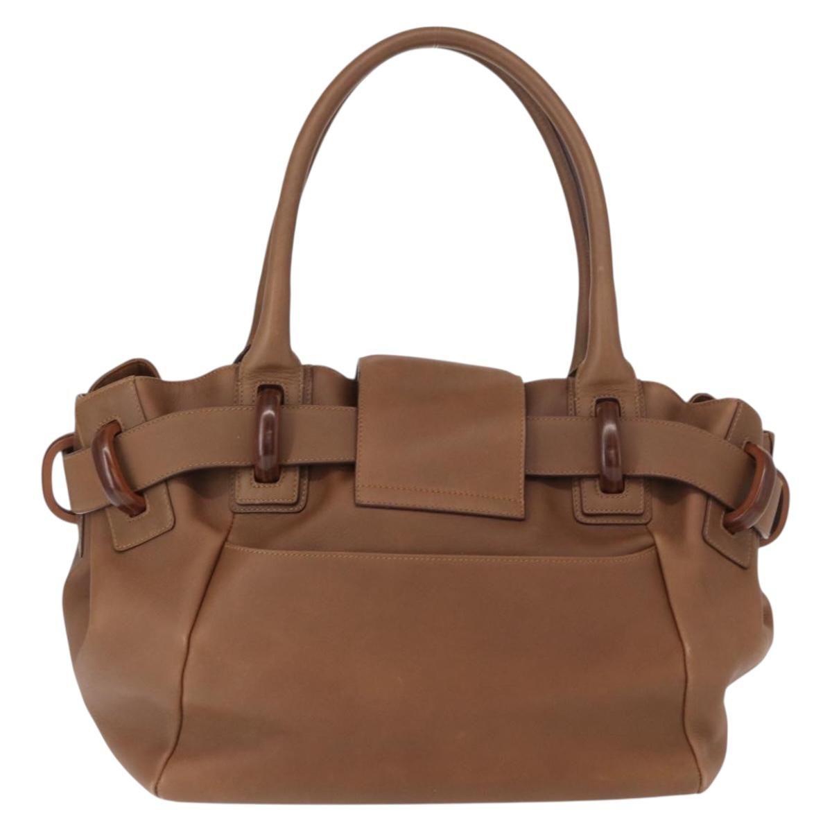 Salvatore Ferragamo Vintage Handbag Leather, BROWN, LEATHER, Handbag