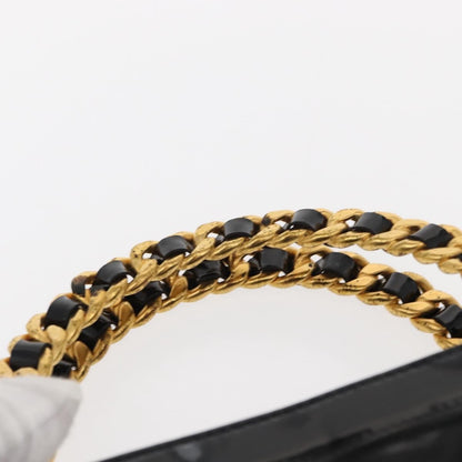 Chanel Chocolate bar tote Leather, BLACK, PATENT_LEATHER, Handbag