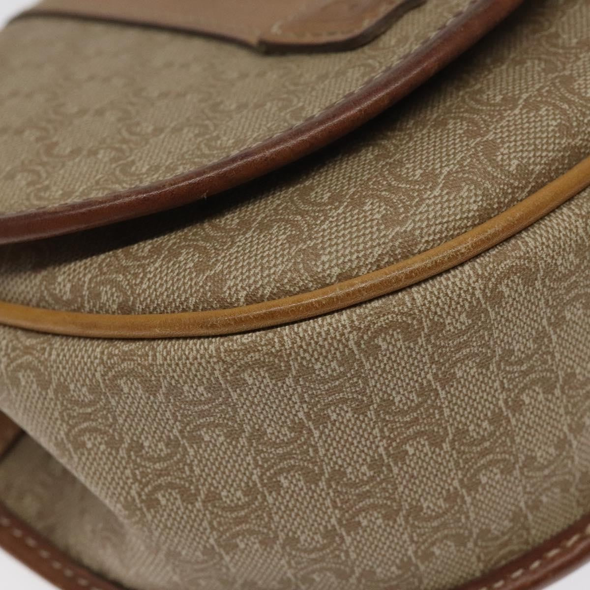 Celine Vintage Macadam Shoulder Bag Canvas, BEIGE, CANVAS, Shoulder bag