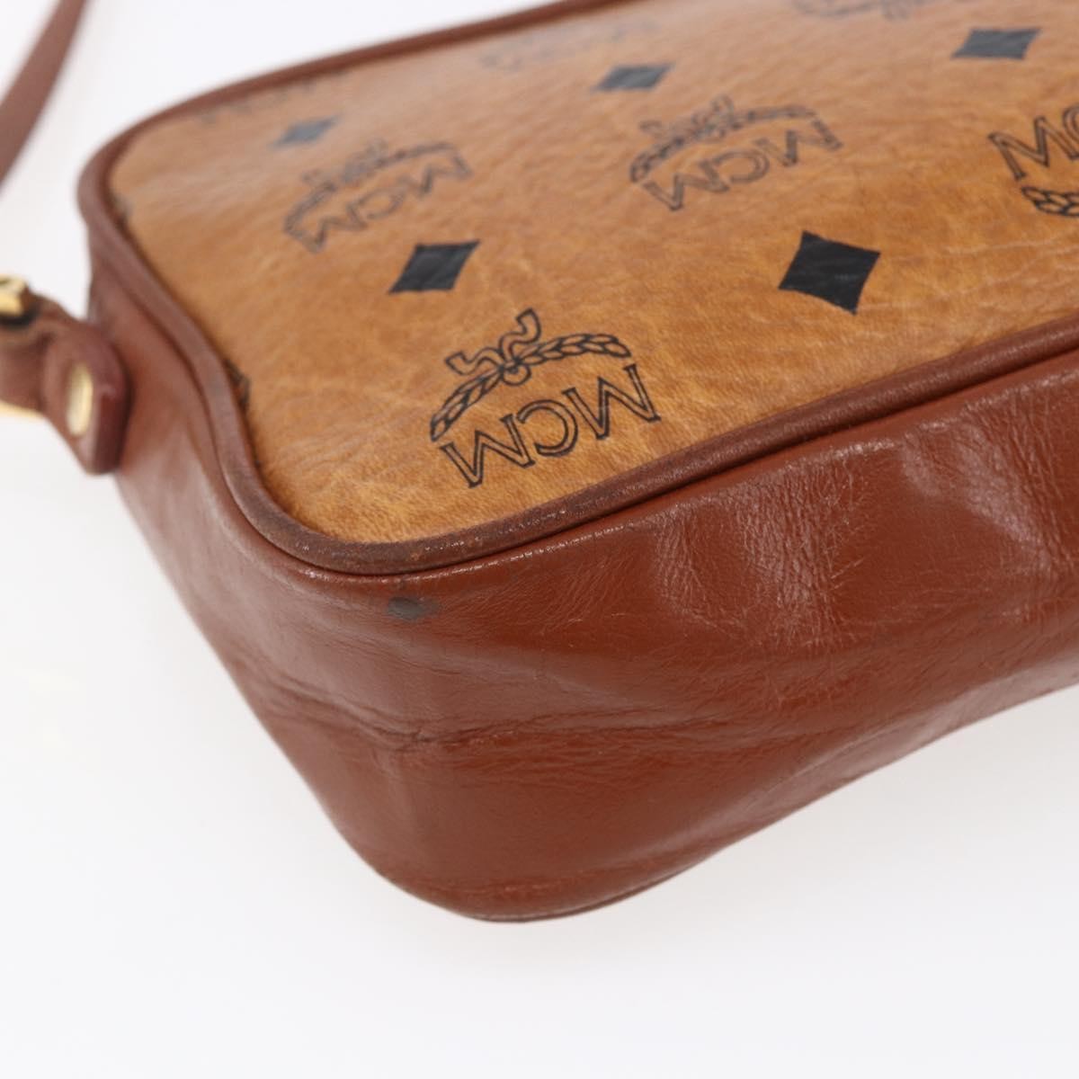 MCM Visetos Shoulder bag Canvas and Leather, BROWN, CANVAS, Shoulder bag