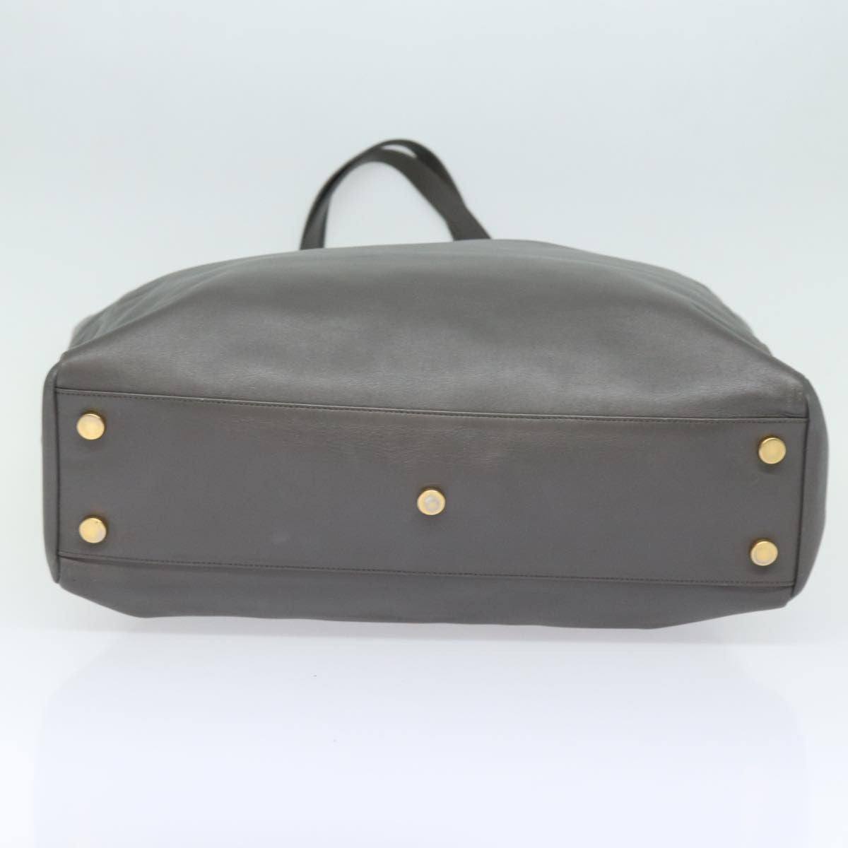 Saint Laurent Shopper Tote Leather, GRAY, LEATHER, Tote bag