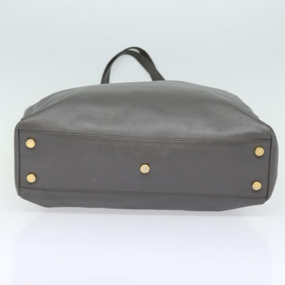 Saint Laurent Shopper Tote Leather, GRAY, LEATHER, Tote bag