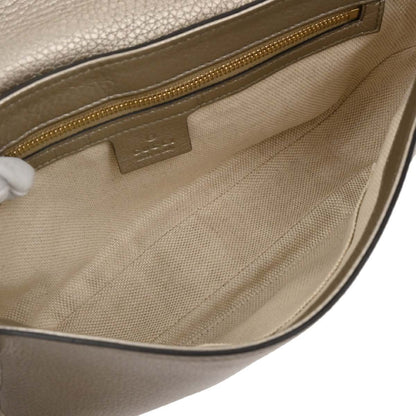 Gucci Soho Chain Crossbody Bag Leather, GOLD, LEATHER, Shoulder bag