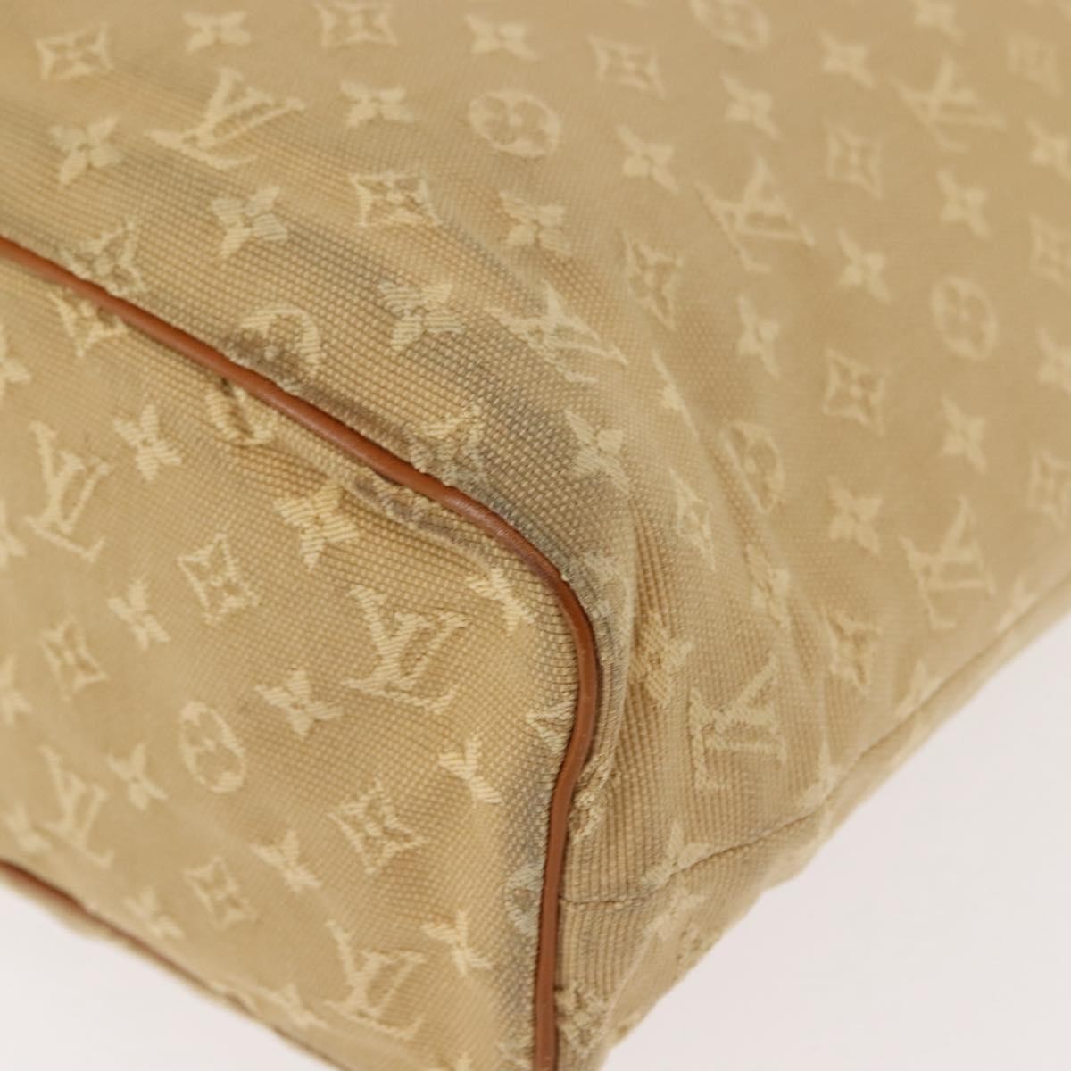 Louis Vuitton Lucille Handbag Mini Lin, BEIGE, CANVAS, Tote bag
