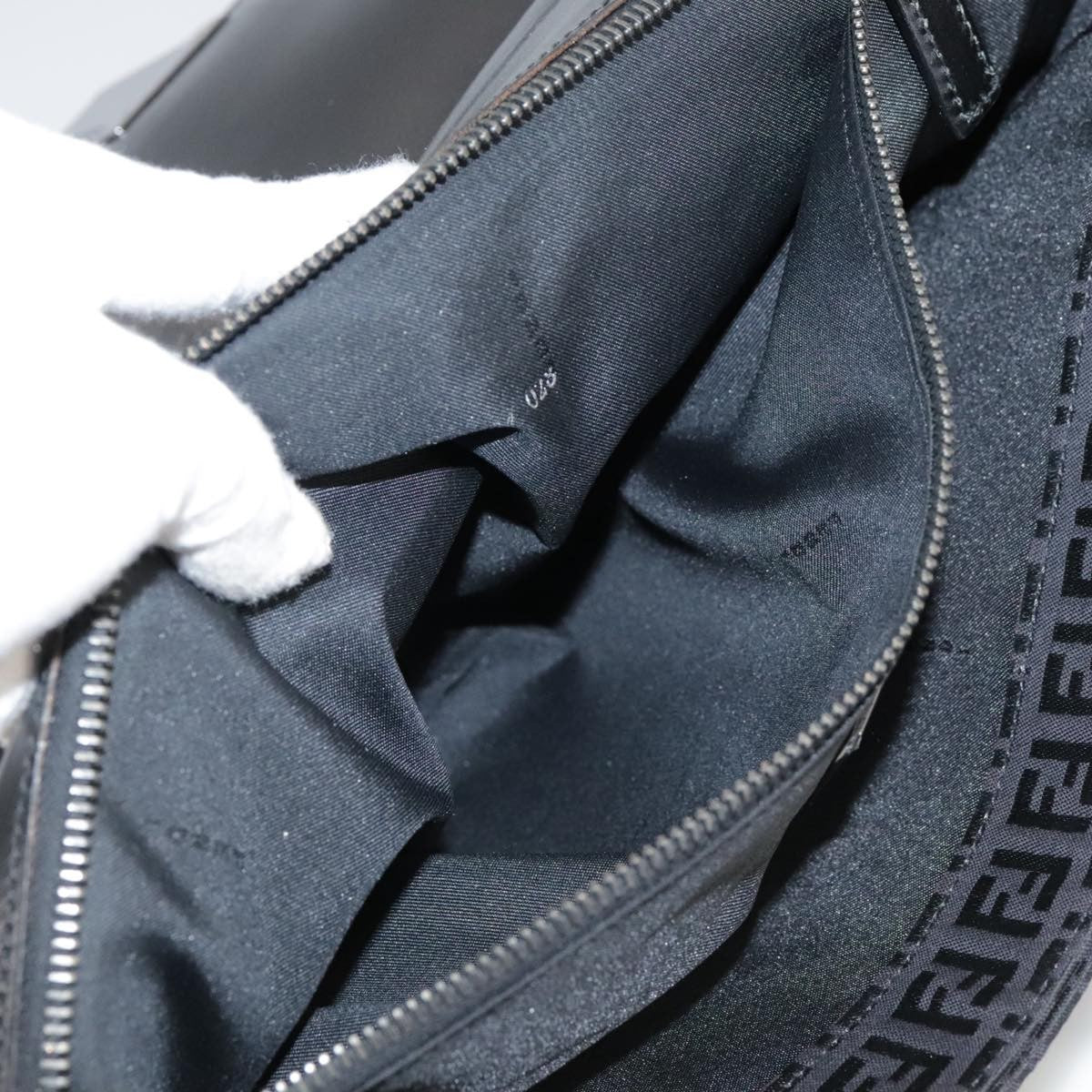 Fendi Convertible Pushlock Flap Satchel Zucca Canvas and Leather, BLACK, CANVAS, Briefcase