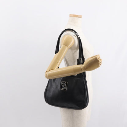 Fendi Vintage Shoulder Bag Leather, BLACK, LEATHER, Shoulder bag