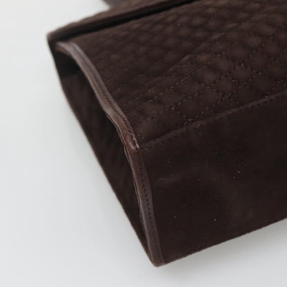 Bally Vintage Handbag Quilted suede, BROWN, SUEDE, Handbag