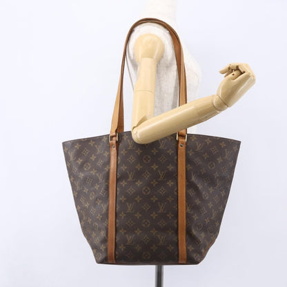 Louis Vuitton Shopping Sac Handbag Monogram Canvas, BROWN, CANVAS, Tote bag