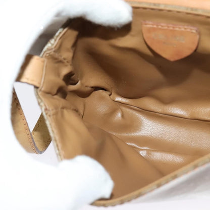 Celine Vintage Macadam Shoulder Bag Macadam Canva  Vinyl, BEIGE, PVC, Shoulder bag