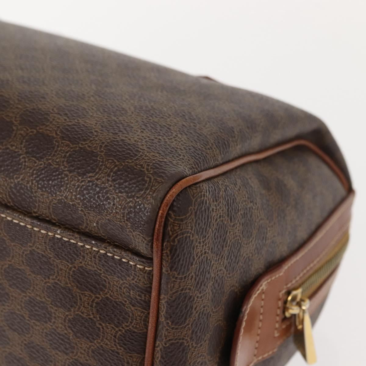 Celine Macadam Handbag Macadam with leather, BROWN, CANVAS, Handbag