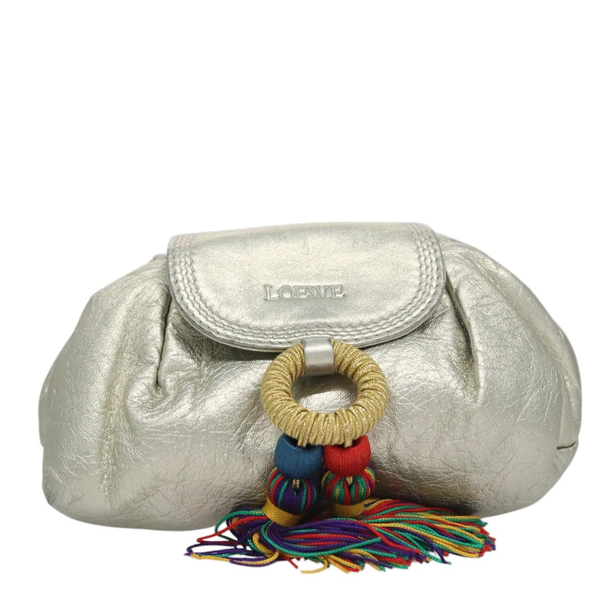 Loewe Vintage Crossbody Leather, SILVER, LEATHER, Shoulder bag