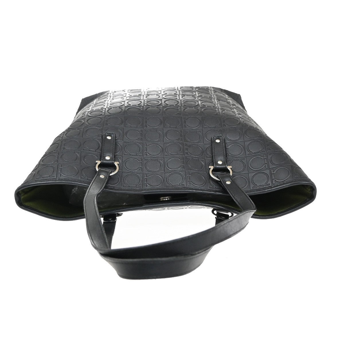 Salvatore Ferragamo Gancini Tote Gancini Canvas, Black, Canvas, Tote Bag