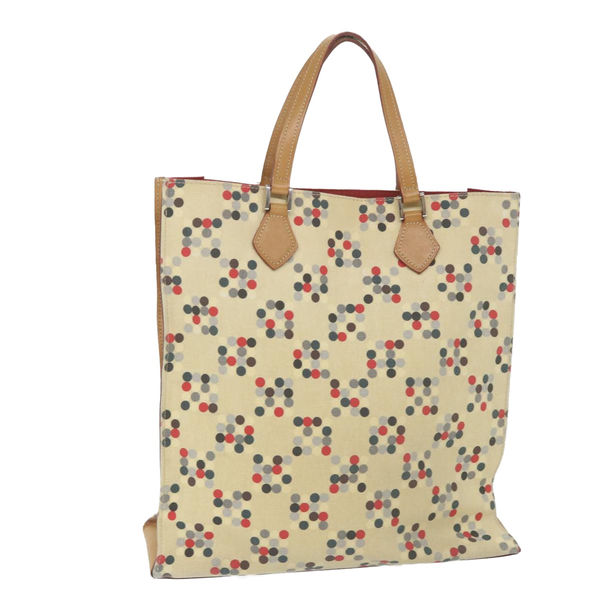 Burberry Open Tote Printed Canvas, BEIGE, CANVAS, Tote bag