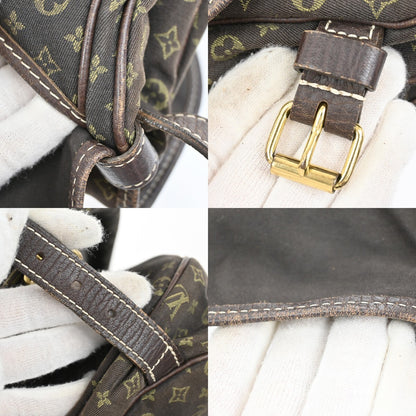 Louis Vuitton Saumur Handbag Mini Lin, BROWN, CANVAS, Handbag