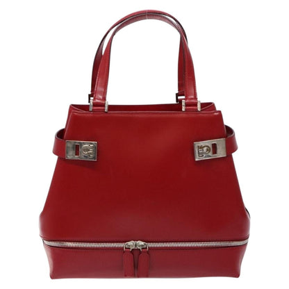Salvatore Ferragamo Gancini handbag Leather, RED, LEATHER, Handbag