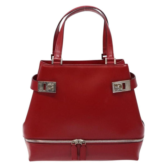 Salvatore Ferragamo Gancini handbag Leather, RED, LEATHER, Handbag