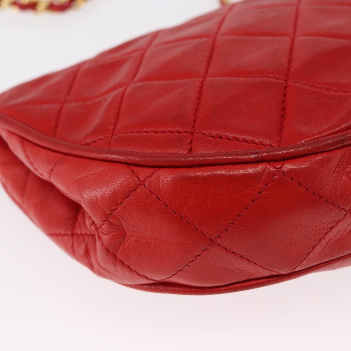 Chanel Camellia Rounded Clutch Satin and Leather, RED, LEATHER, Shoulder bag