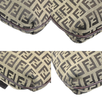 Fendi Vintage Flap Crossbody Bag Zucchino Canvas, BROWN, CANVAS, Shoulder bag