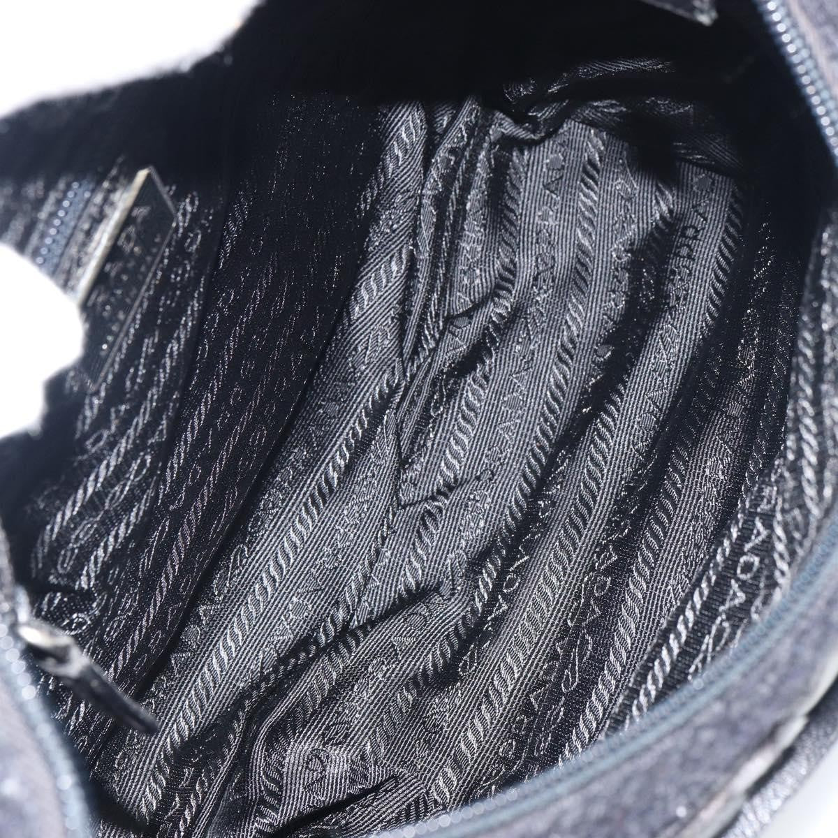 Prada Vintage Shoulder Bag Wool, BLACK, WOOL, Shoulder bag